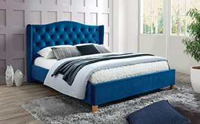Кровать Aspen Velvet Blue - Фото