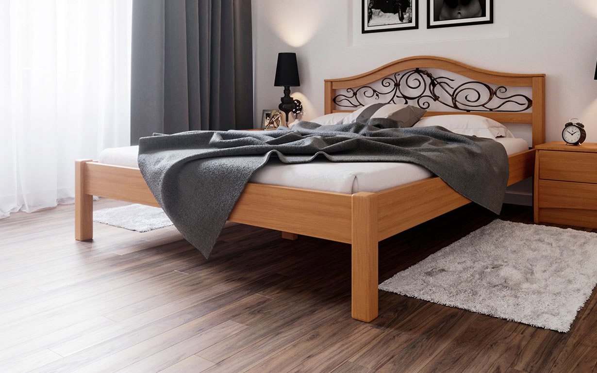 Кровать Италия с ковкой 140х190 см. ЧДК - Фото