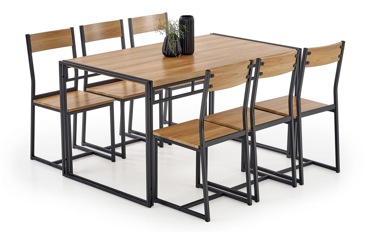 Комплект Bolivar стіл + 6 стільців Halmar - Фото