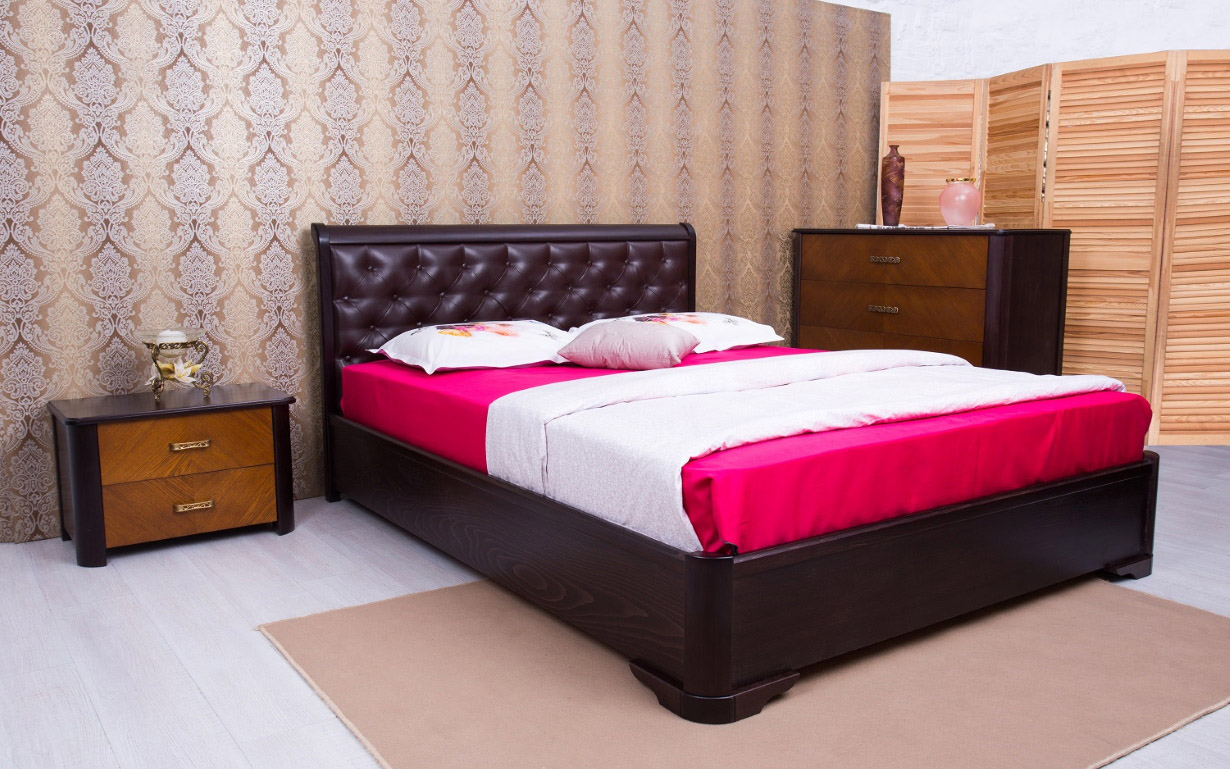 Ліжко Мілена М'яка спинка ромби 160х200 см. Олімп - Фото