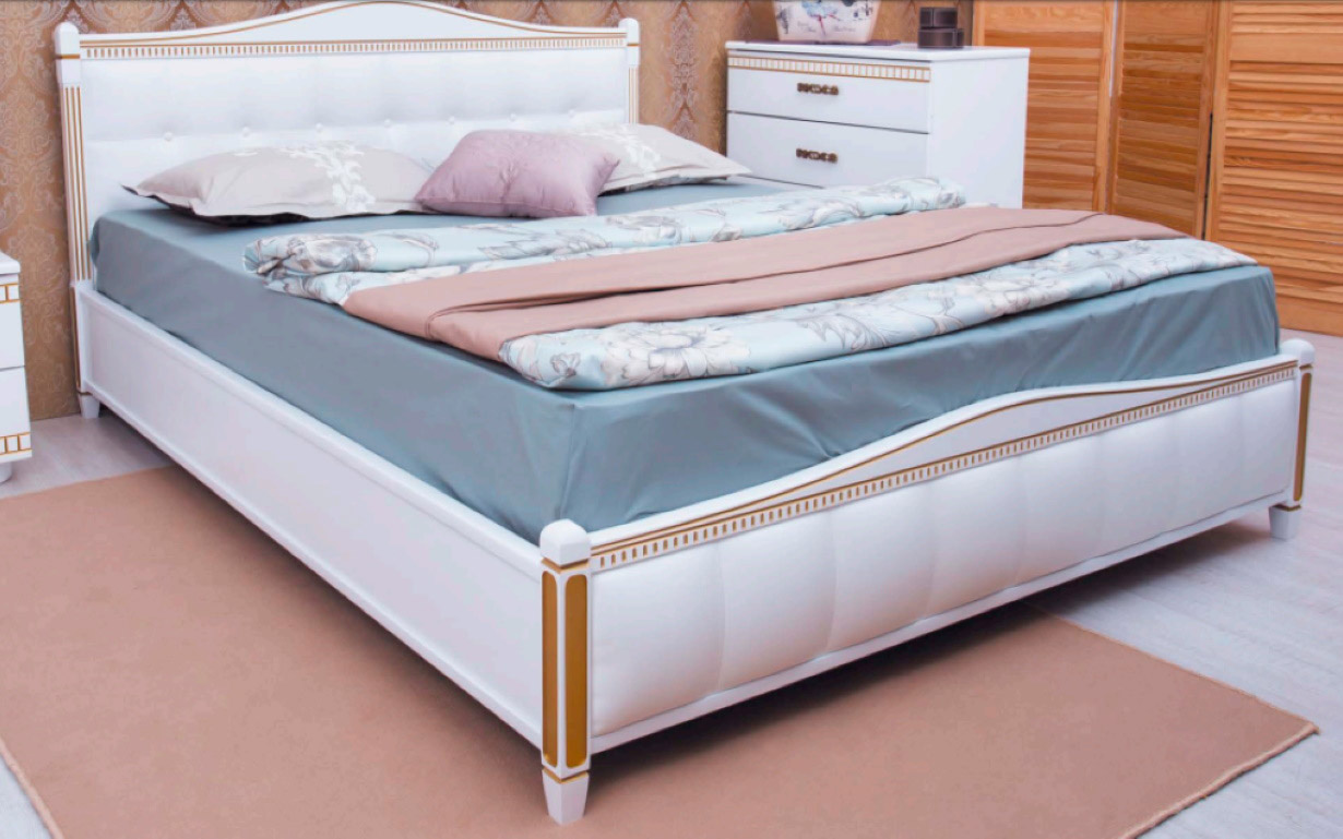 Кровать Прованс Мягкая спинка квадраты 120х190 см. Олимп - Фото