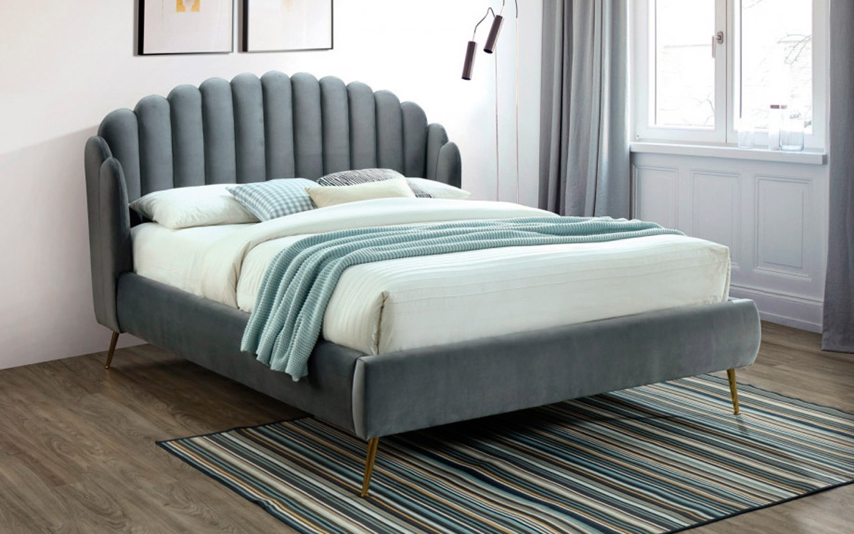 Кровать Calabria Velvet Grey 160х200 см. Signal - Фото
