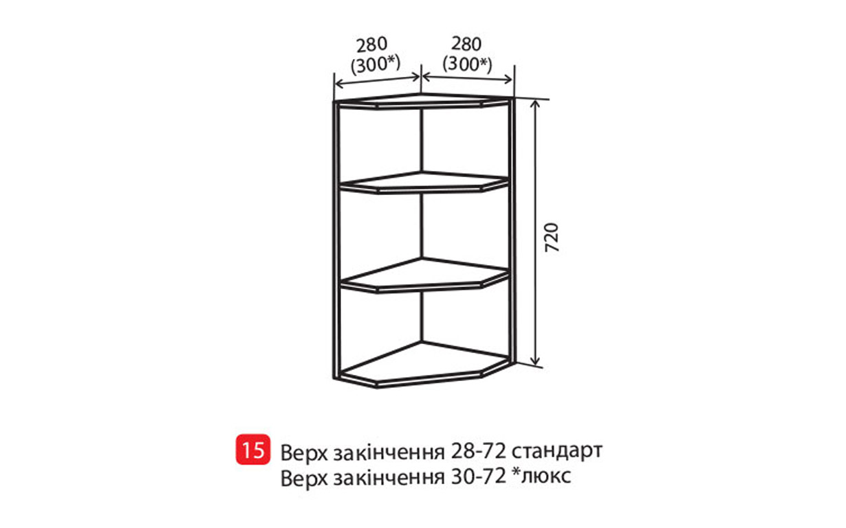 Кухонная секция Луминара Luxe верхняя №15 АТМО - Фото