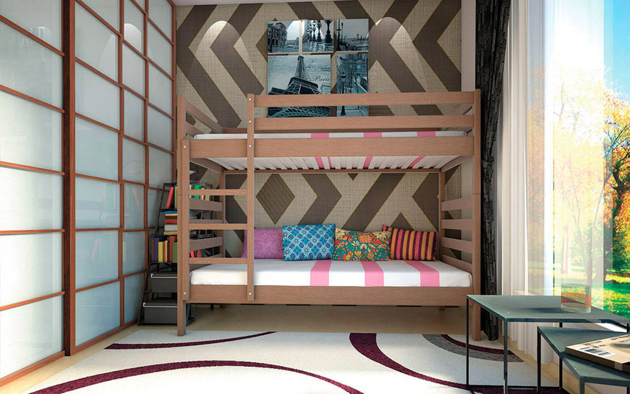 Кровать детская Т14 КРД №1 90х200 см. АТМО - Фото