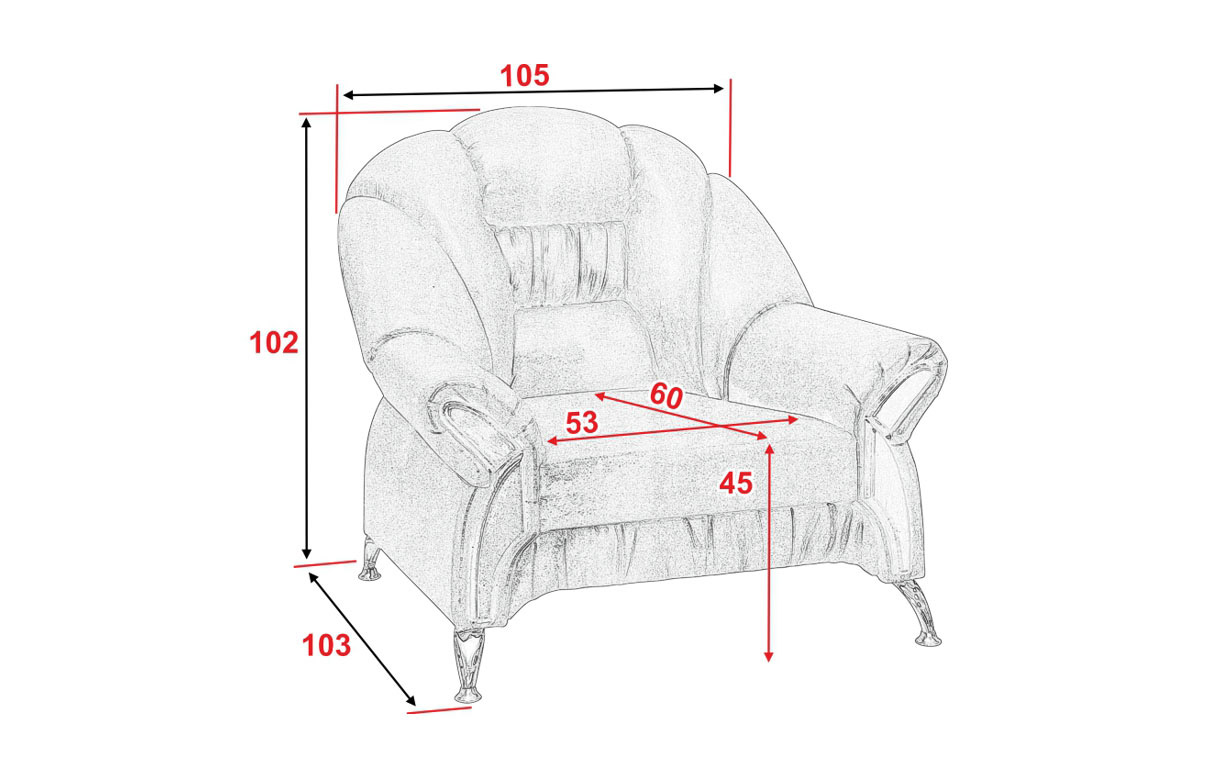 Крісло АМ3 К (на ніжках) зі вставками - Фото_1