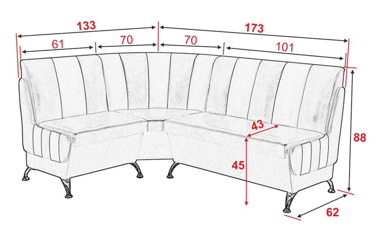 Кухонный уголок АМ49 КУ (на ножках) - Фото_2