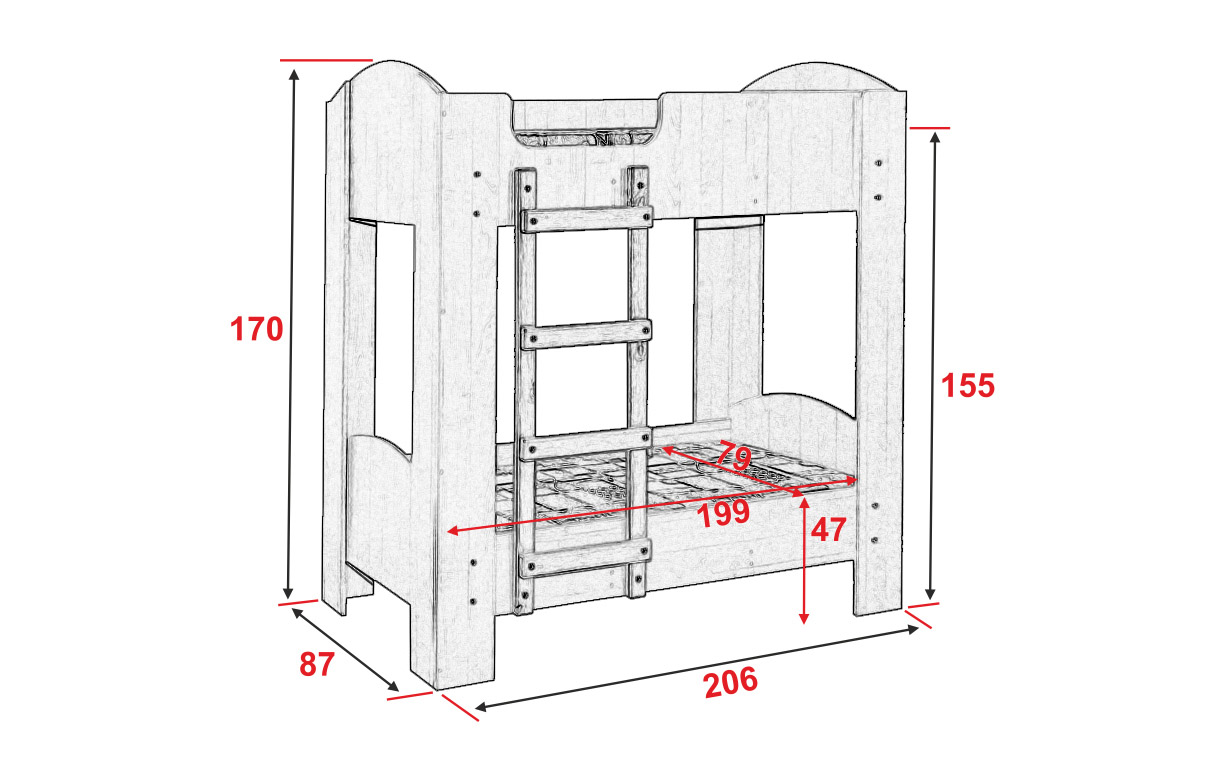 Ліжко двоярусне АМ38 КР - Фото_1