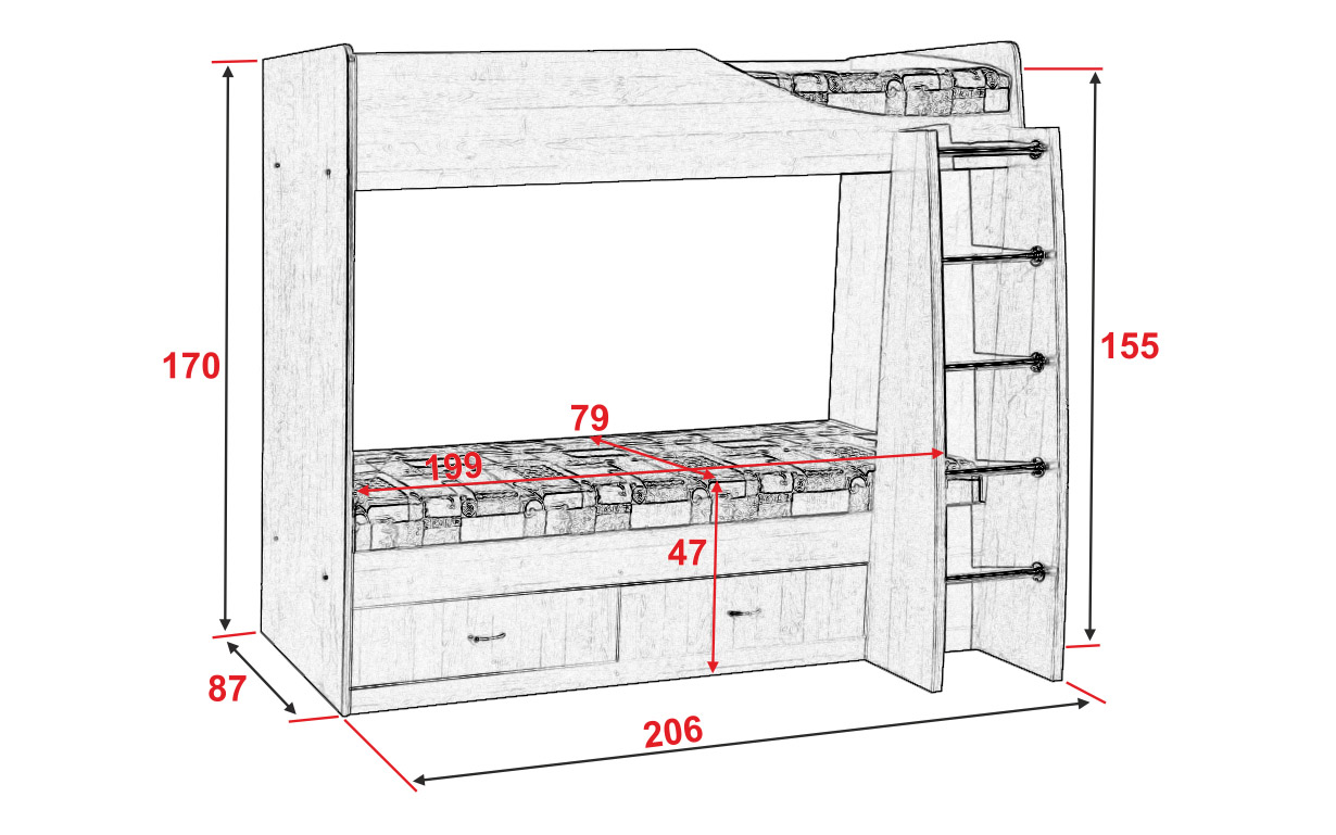 Кровать двухъярусная АМ39 КР - Фото_1
