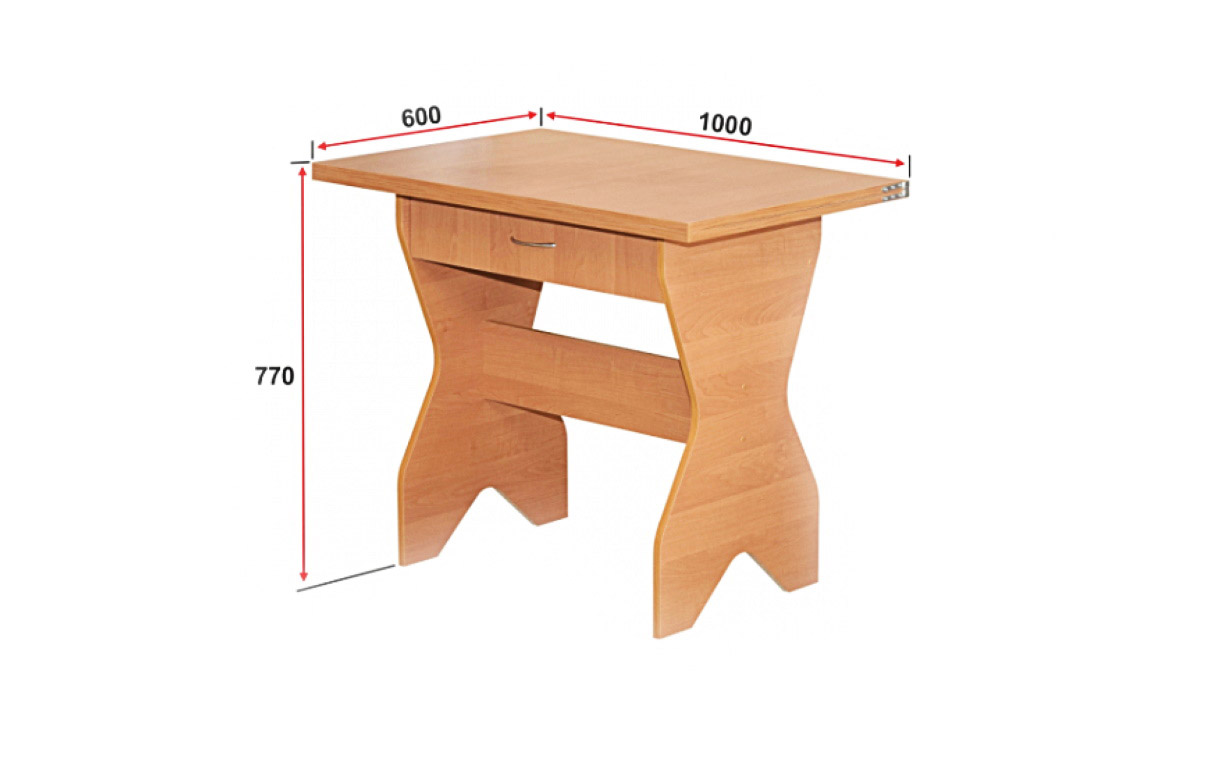 Стол обеденный АМ Раскладной с ящиком - Фото_3