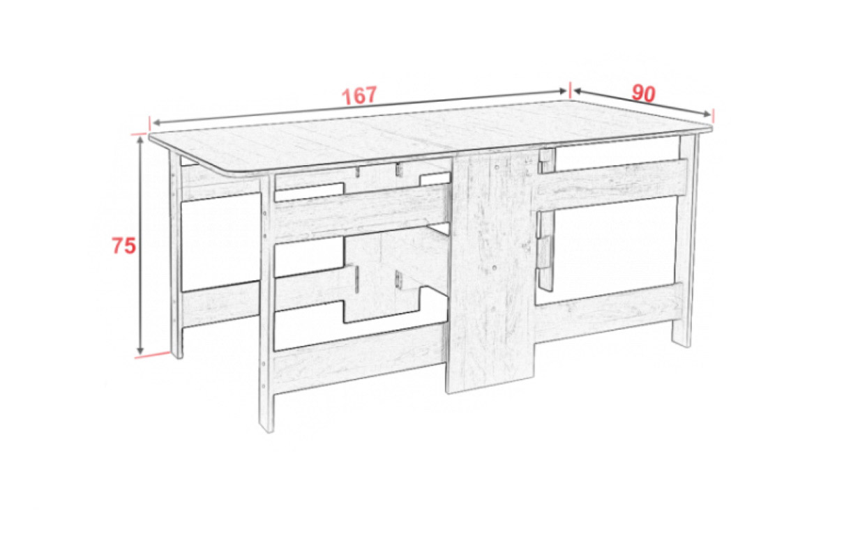 Стол-книжка АМ 4 ножки - Фото_3