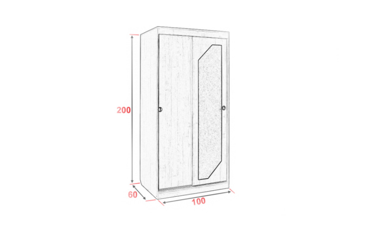 Шкаф-купе АМ27 (2 панели) - Фото_1