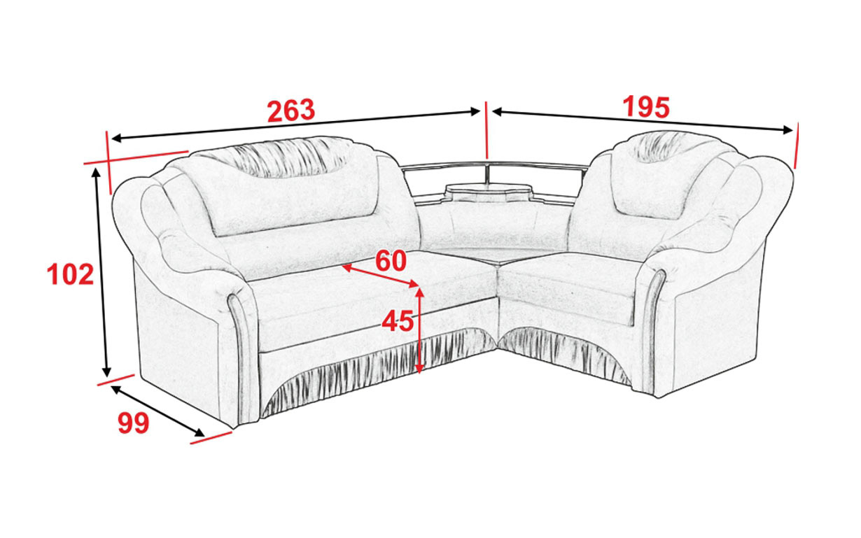 Угловой диван Вертус с полкой - Фото_3