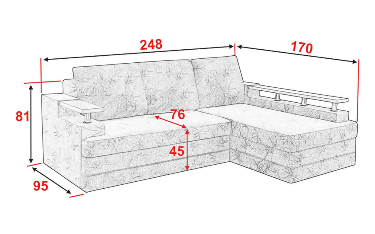 Угловой диван Кензо ниша - Фото_4