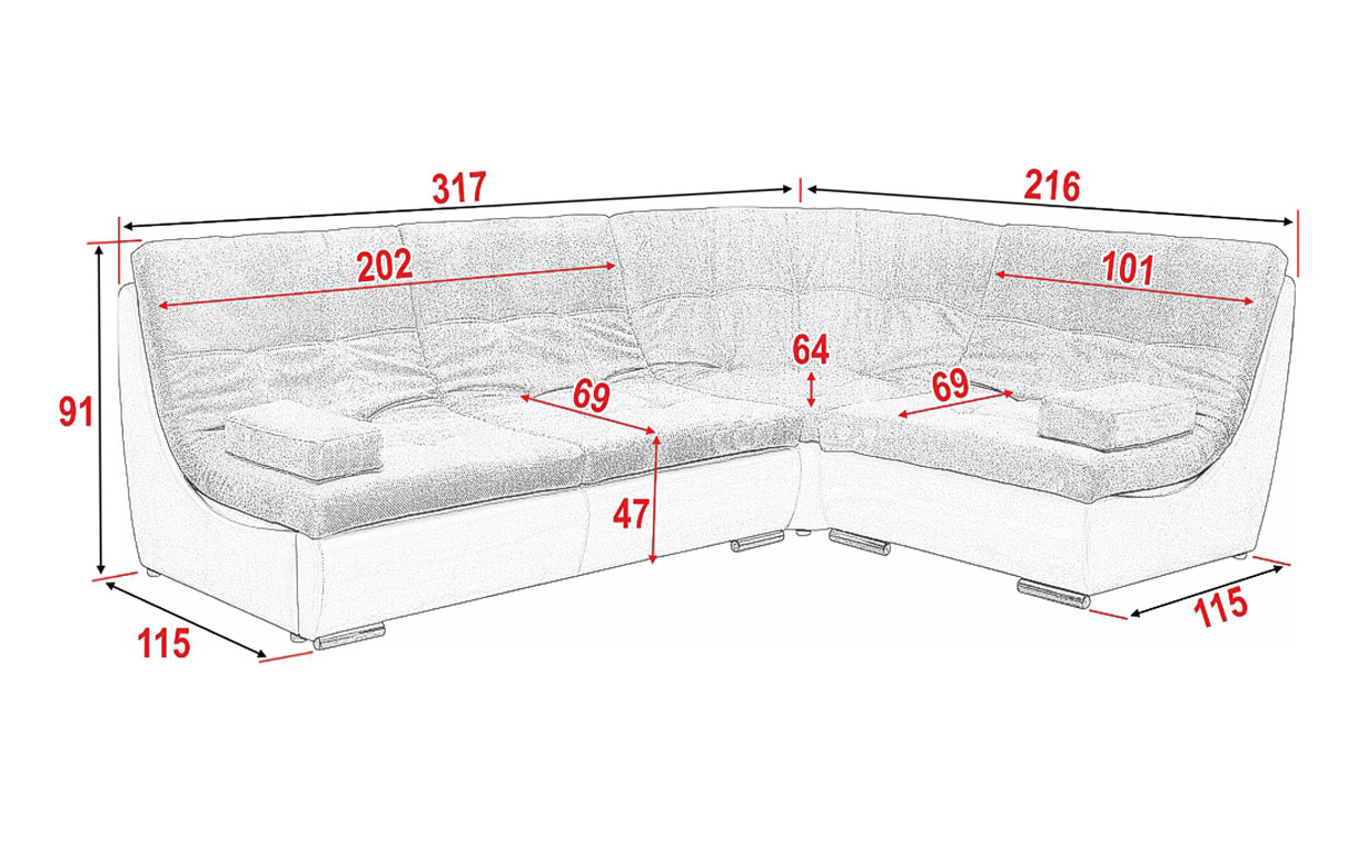 Угловой диван Арена (кресло + угол) - Фото_2