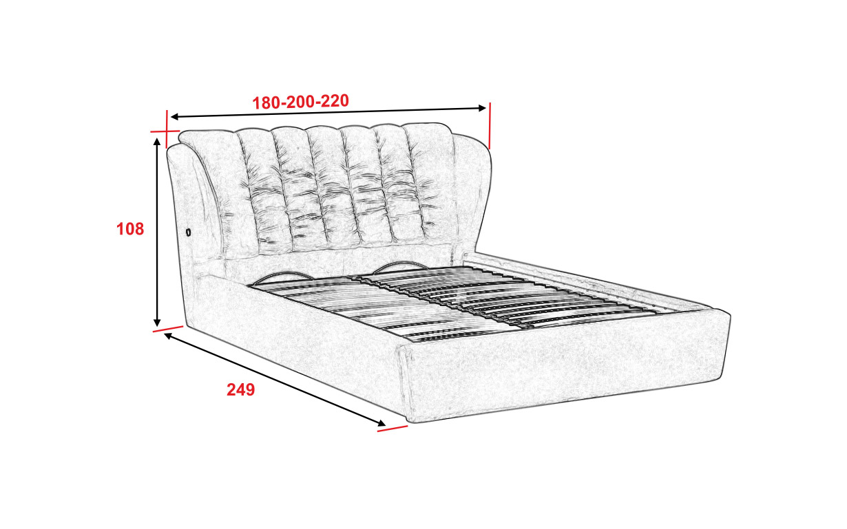 Кровать Олимпия с механизмом (металлический каркас) - Фото_1
