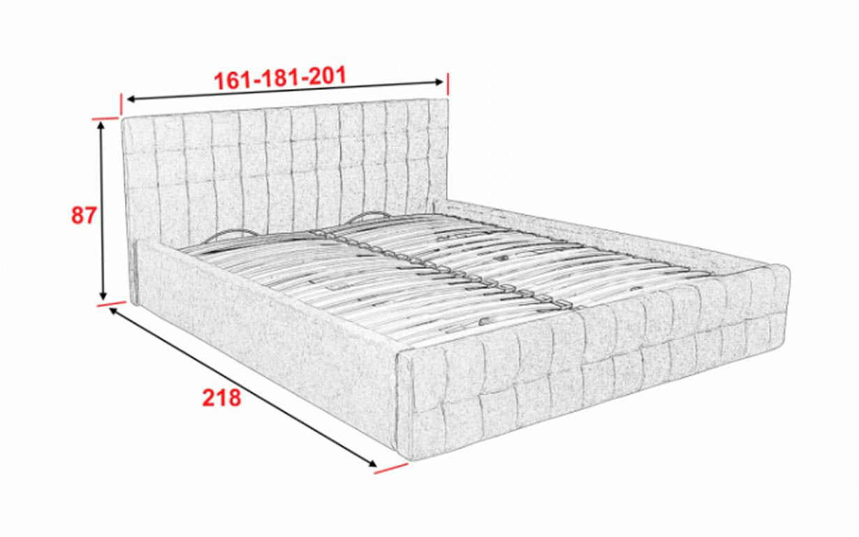 Кровать Лаунж 2 с механизмом (металличекий каркас) - Фото_1