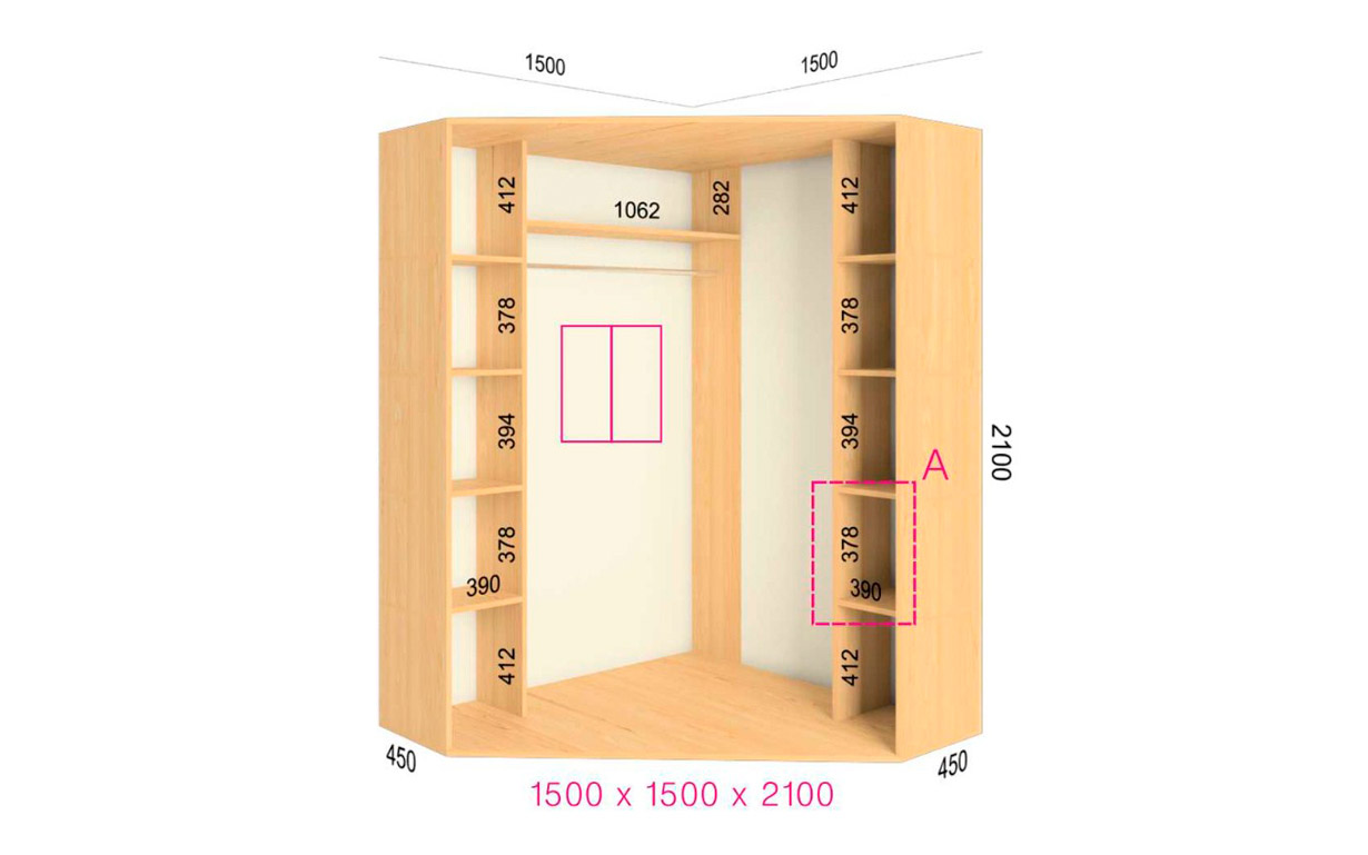 Угловой шкаф-купе: Пескоструй + Зеркало - Фото_1