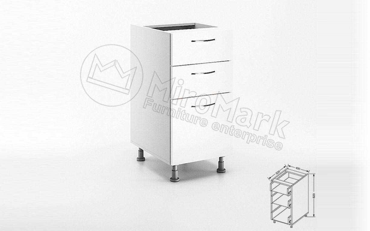 Кухонная секция София нижняя 40Н 3 ящ  МироМарк - Фото
