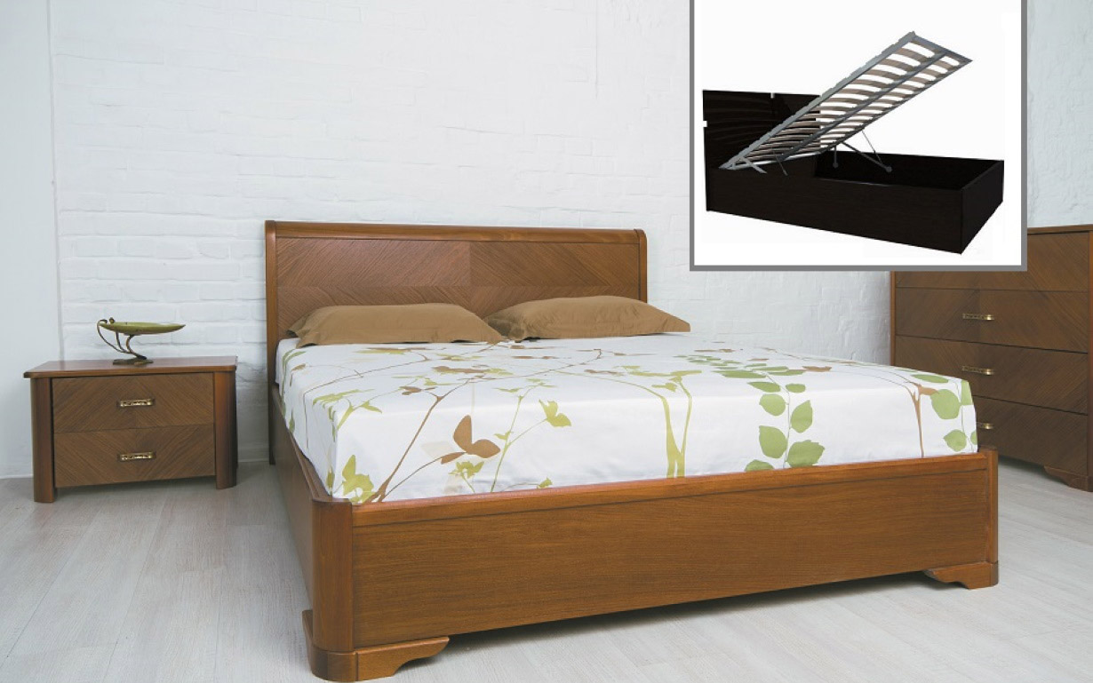 Кровать Милена с интарсией и механизмом - Фото_1