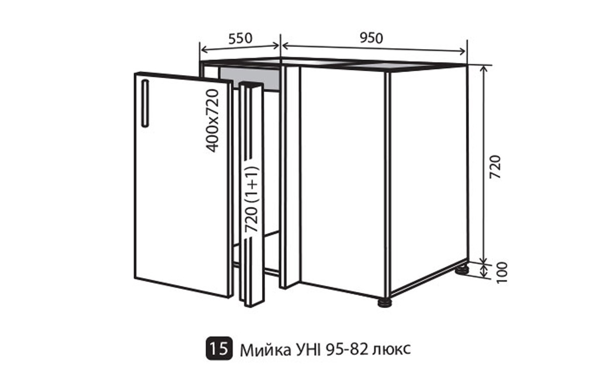 Кухонная секция RioLine AL Luxe нижняя №15 Vip Master - Фото