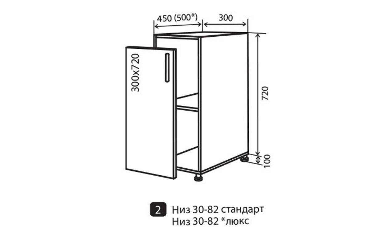 Кухонная секция Модена декор нижняя №2 Vip Master - Фото