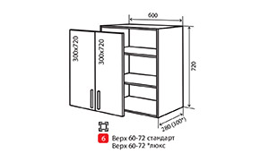 Кухонная секция Корона верхняя №6 - Фото