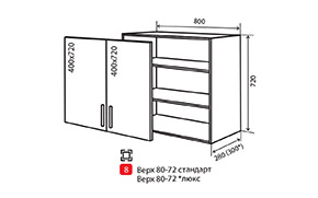 Кухонная секция Корона верхняя №8 - Фото