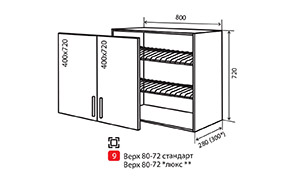 Кухонна секція Корона верхня №9 - Фото