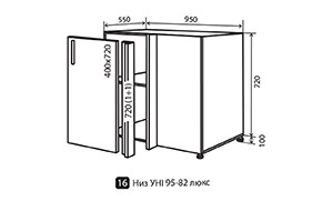 Кухонная секция Корона Luxe нижняя №16 - Фото