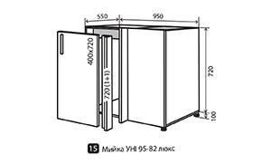 Кухонная секция Милан Luxe нижняя №15 - Фото
