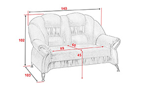 Диван АМ3 Д (на ножках) 2 с вставками - Фото_2