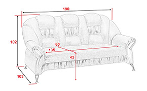 Диван АМ3 Д (на ножках) 3 с вставками - Фото_2