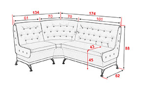 Кухонный уголок АМ53 КУ №2 (на ножках) - Фото_3