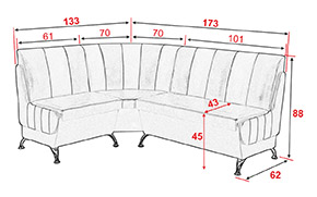 Кухонный уголок Корона 1 на ножках - Фото_2