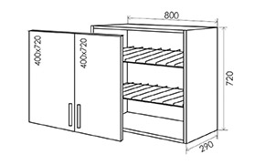 Кухонная секция Эко верхняя №11 сушка - Фото
