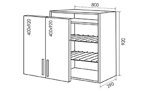 Кухонна секція Еко верхня №43 сушка - Фото