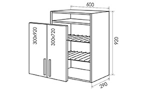 Кухонная секция Соло верхняя №32 сушка - Фото