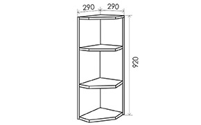 Кухонна секція Карат верхня №20 кутове закінчення - Фото