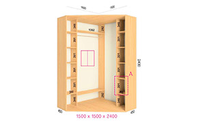 Угловой шкаф-купе: Зеркало + Зеркало - Фото_1