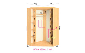 Угловой шкаф-купе: Пескоструй + Зеркало - Фото_1