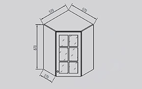 Кухонная секция Валенсия верхняя В 57х57Ск - Фото