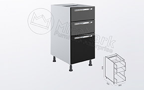 Кухонная секция Бостон нижняя 40Н 3 ящ. - Фото