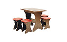 Комплект АМ12 стол (раскладной) + 4 табурета - Фото