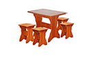 Комплект АМ19 стіл (розкладний) + 4 табурета - Фото