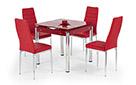 Стол обеденный Kent chrome steel red - Фото