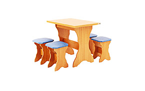 Комплект АМ12 стол (раскладной) + 4 табурета - Фото_1
