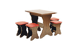 Комплект АМ12 стол + 4 табурета - Фото