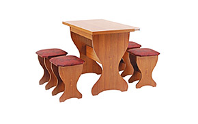 Комплект АМ16 стол (раскладной) + 4 табурета - Фото