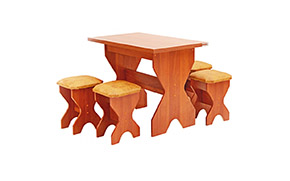 Комплект Милан стол (раскладной) + 4 табурета - Фото