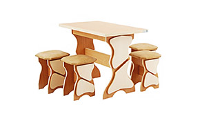 Комплект АМ18 стол + 4 табурета - Фото